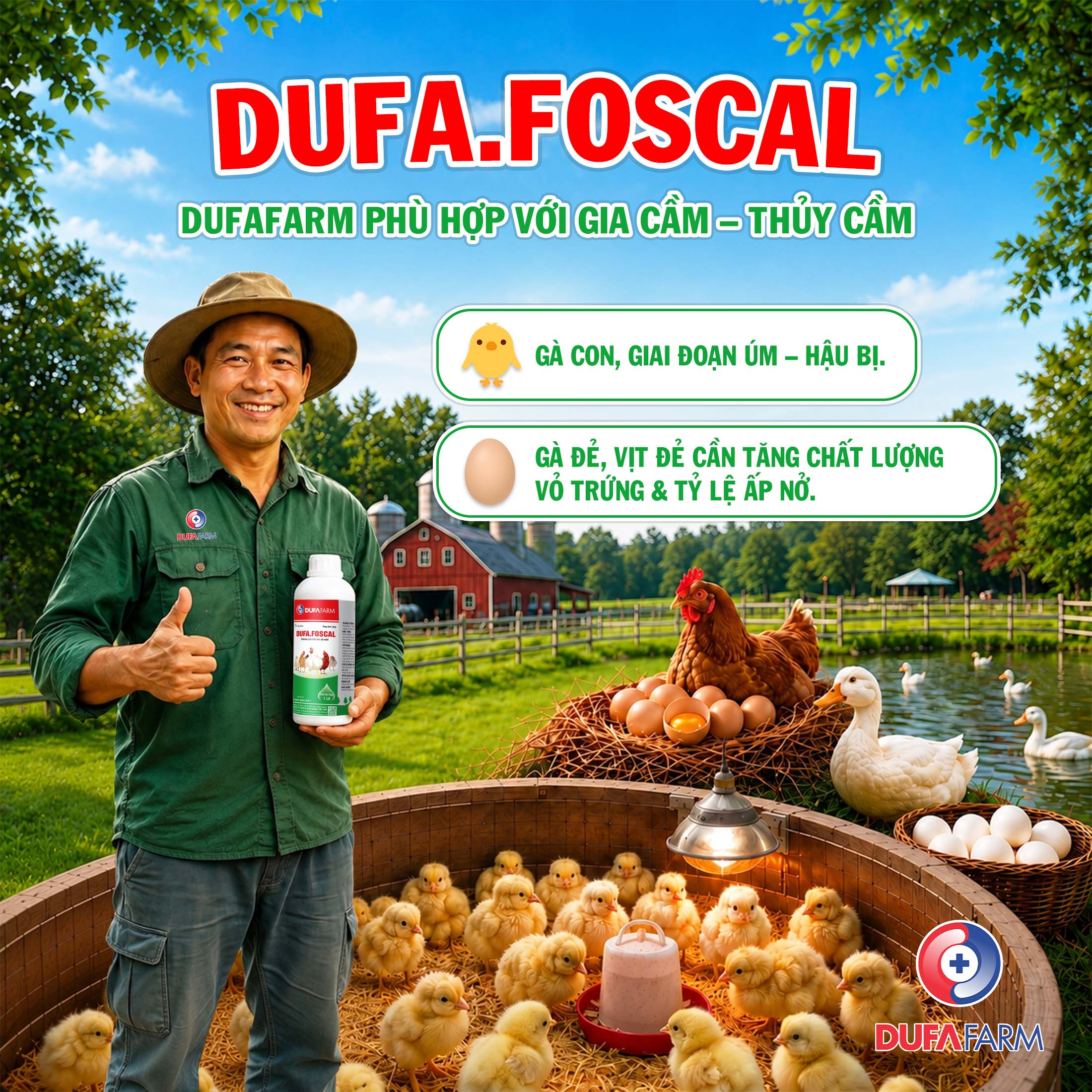 Giai đoạn gà úm và gà đẻ cần gì? Giải pháp khoáng đa – vi lượng từ Dufafarm