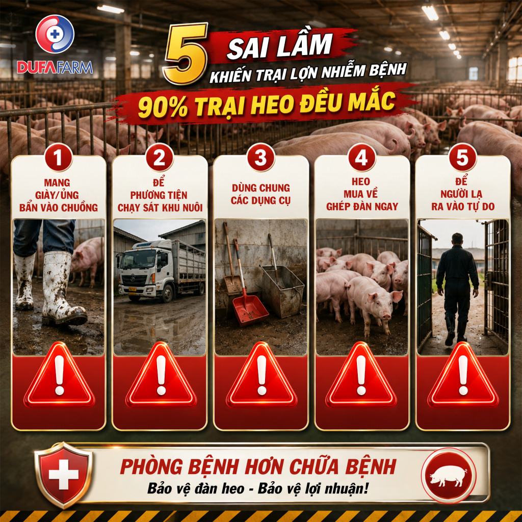 5 sai lầm khiến trang trại heo nhiễm bệnh – 90% trang trại đều mắc phải